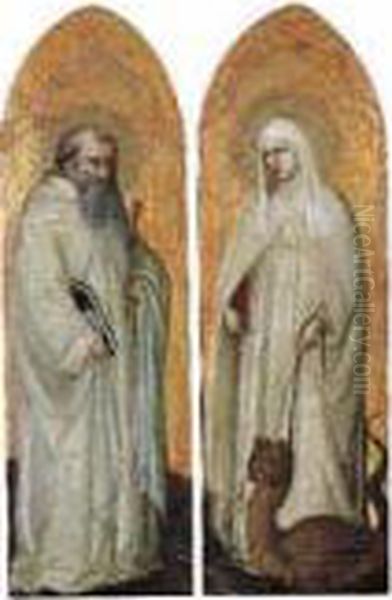 Saint Benoit Et Sainte Marguerite Oil Painting by Bicci Di Lorenzo