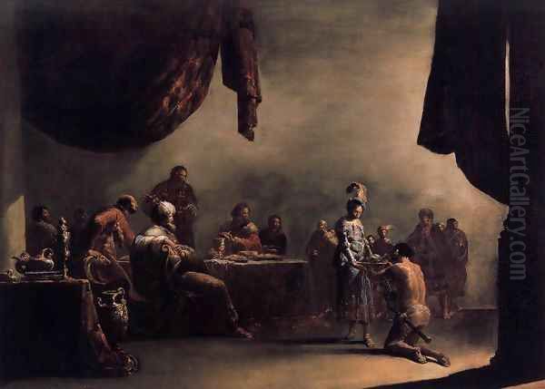 Salome Presented with the Head of St John the Baptist 2 Oil Painting by Leonaert Bramer