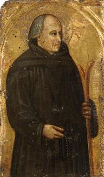 A Franciscan Saint Oil Painting by Bicci Di Lorenzo