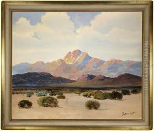 Road Through A Desert Landscape Oil Painting by George Sanders Bickerstaff