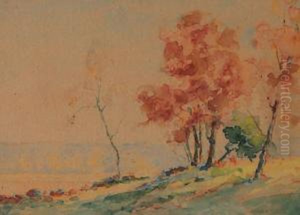 Autumn Oil Painting by Frank Alfred Bicknell