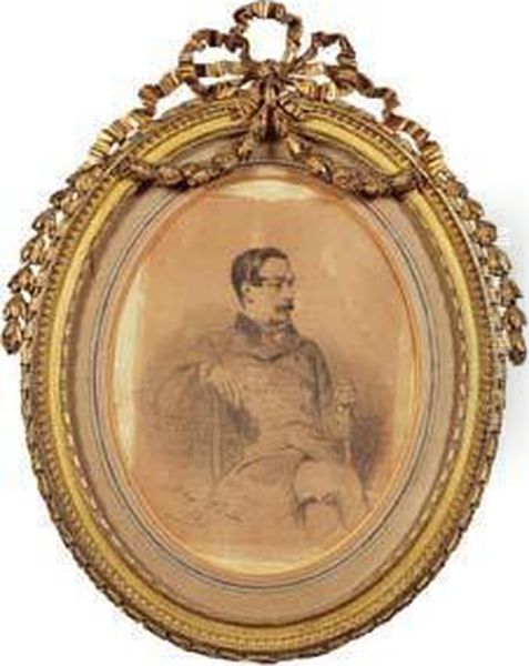 Portrait D'homme, 1854. Oil Painting by Alexandre Bida