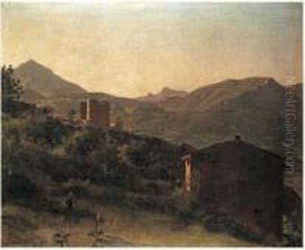 Paysage Montagneux Oil Painting by Jean-Joseph-Xavier Bidauld