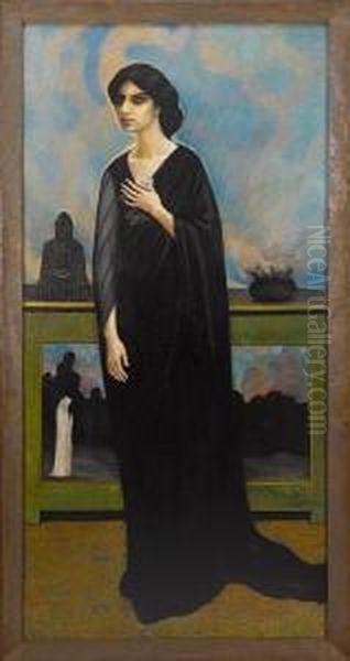 Femme Hindou Oil Painting by Boleslas Biegas