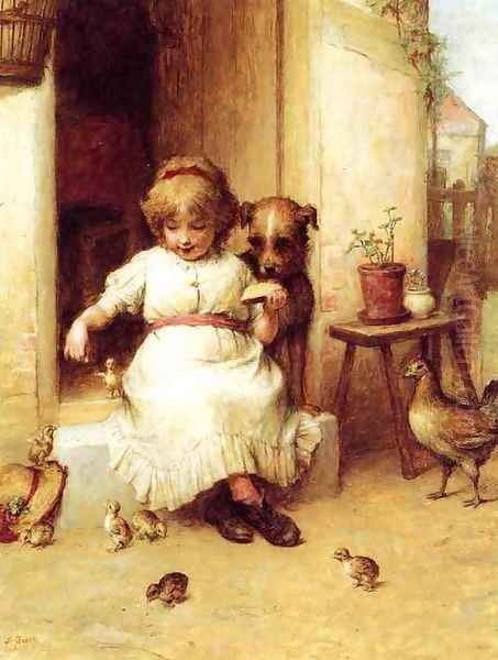 Feeding Time Oil Painting by Alexander Hohenlohe Burr