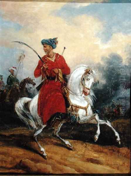 An Ottoman on Horseback Oil Painting by Charles Bellier