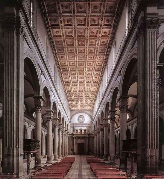 The nave of the church Oil Painting by Filippo Brunelleschi