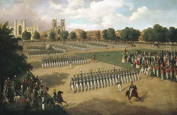 Seventh Regiment on Review, Washington Square, New York Oil Painting by Otto Botticher