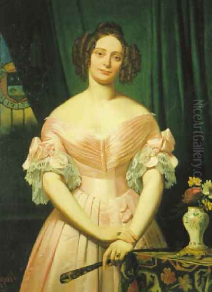 Portrait de la marquise de Massingy 1838 Oil Painting by Jean Louis Bezard