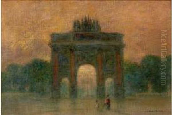 L'arc De Triomphe Du Carrousel Oil Painting by Marie-Gabriel Biessy