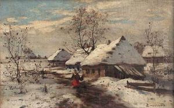 Pejzaz Wiejski Oil Painting by Seweryn Bieszczad