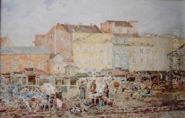 Plac Targowy (1884) Oil Painting by Seweryn Bieszczad