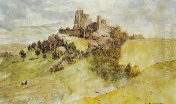 Pejzaz Z Ruinami Zamku Oil Painting by Seweryn Bieszczad