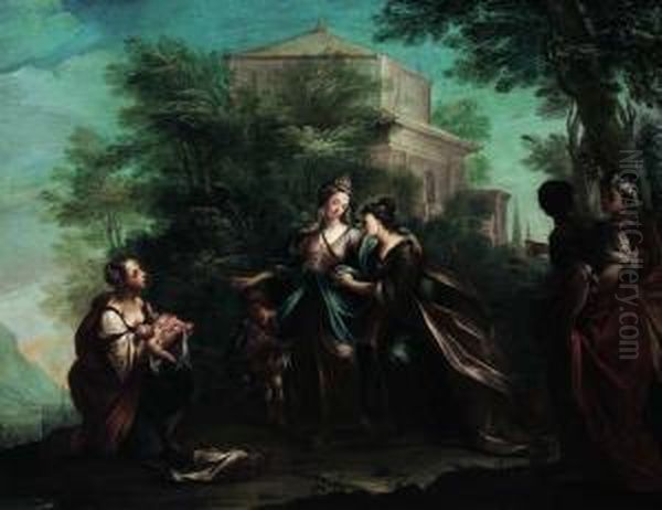 Mose' Salvato Dalle Acque Oil Painting by Vittorio Maria Bigari