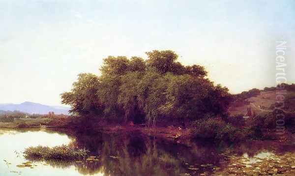 A River Bank Oil Painting by Albert (Fitch) Bellows