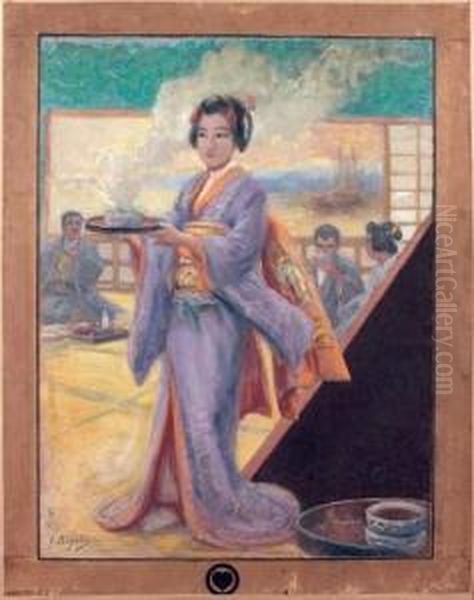 Japonaise Oil Painting by Georges Ferdinand Bigot