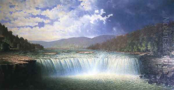 Falls of the Cumberland River, Whitley County, Kentucky Oil Painting by Carl Brenner