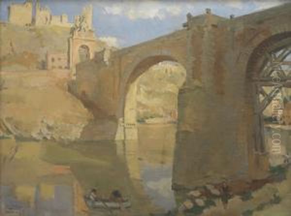 Puente De Alcantara, Toledo Oil Painting by Gonzalo Bilbao Martinez