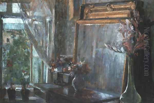 Interior of the Artist's Studio in Cracow Oil Painting by Olga Boznanska