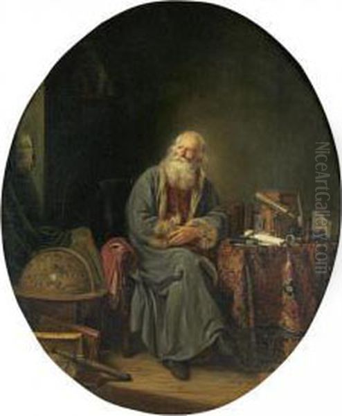 The Astronomer Oil Painting by Marc-Antoine Bilcoq