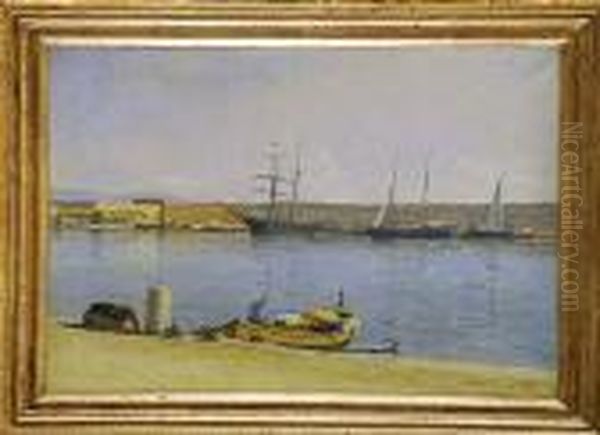 Les Pecheurs A Maree Basse Oil Painting by Lina Bill