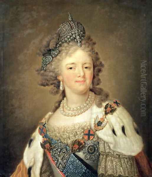 Portrait of Empress Maria Fyodorovna Oil Painting by Vladimir Lukich Borovikovsky