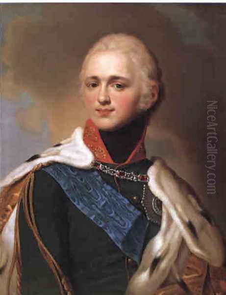 Portrait of Alexander I Oil Painting by Vladimir Lukich Borovikovsky