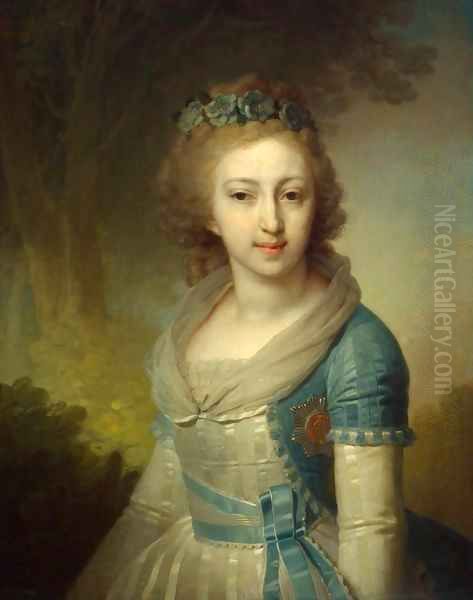 Portrait of Grand Duchess Yelena Pavlovna Oil Painting by Vladimir Lukich Borovikovsky