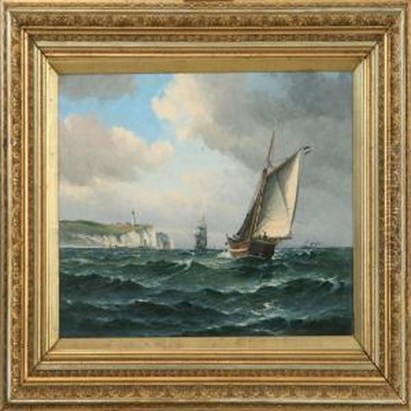 Seascape With Sailing Ships Oil Painting by Vilhelm Bille