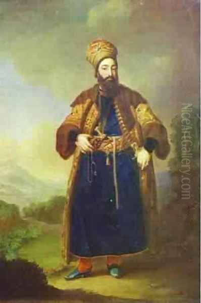 Portrait Of Murtaza Kuli Khan Study 1796 Oil Painting by Vladimir Lukich Borovikovsky