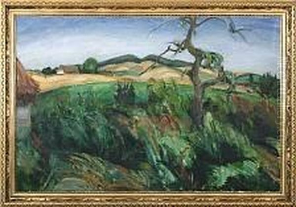 Landscape With Tree Oil Painting by Willy Bille