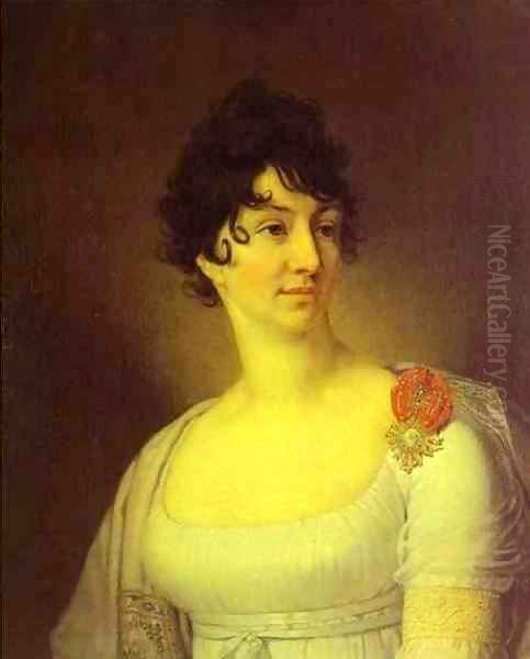 Portrait Of S A Rayevskaya 1813 Oil Painting by Vladimir Lukich Borovikovsky