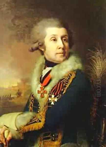 Portrait Of F A Borovsky 1799 Oil Painting by Vladimir Lukich Borovikovsky