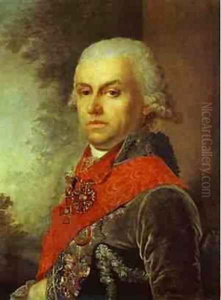 Portrait Of D P Troschinsky 1799 Oil Painting by Vladimir Lukich Borovikovsky