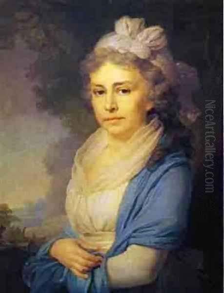 Portrait Of E I Nekludova 1798 Oil Painting by Vladimir Lukich Borovikovsky