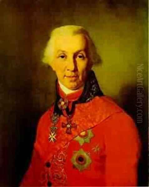 Portrait Of G R Derzhavin 1811 Oil Painting by Vladimir Lukich Borovikovsky