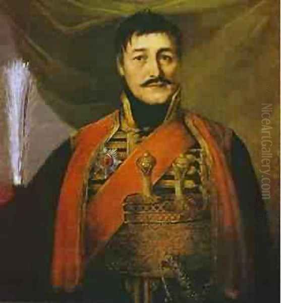 Portrait Of Karadjordge 1816 Oil Painting by Vladimir Lukich Borovikovsky