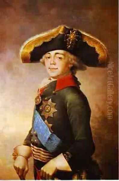 Portrait Of Paul I Emperor Of Russia 1796 Oil Painting by Vladimir Lukich Borovikovsky