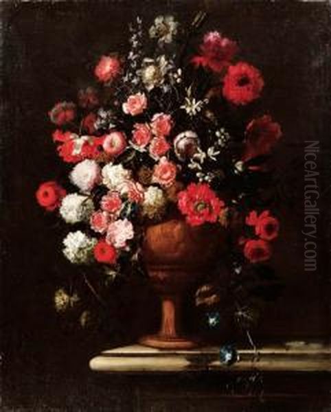 Natura Morta Di Un Vaso Di Fiori Oil Painting by Bartolommeo Bimbi