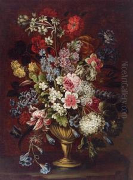 Un Vaso Con Fiori Oil Painting by Bartolommeo Bimbi