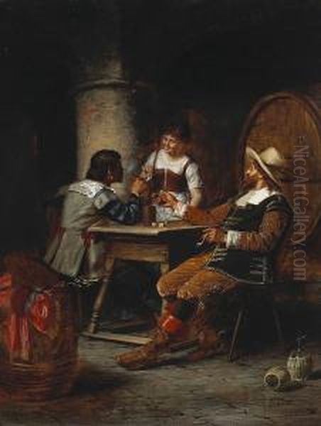 In The Cellar Oil Painting by Alois Binder