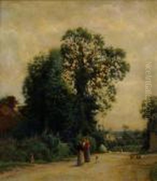 Landscape Oil Painting by Victor-Jean-Baptiste-Barthelemy Binet