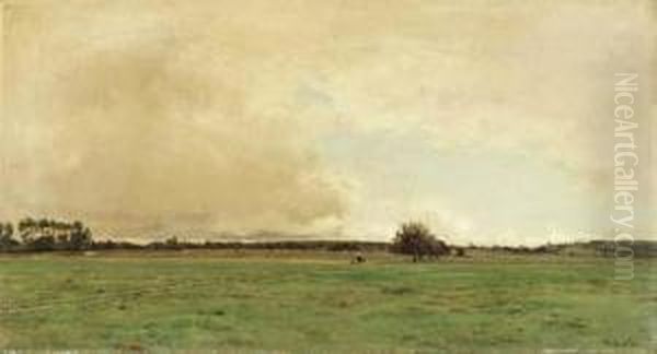 An Expansive Meadow
Oil On Canvas Oil Painting by Victor-Jean-Baptiste-Barthelemy Binet