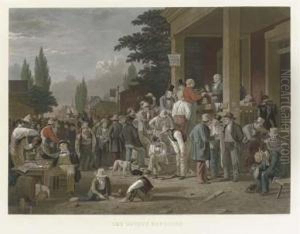 County Election Oil Painting by George Caleb Bingham