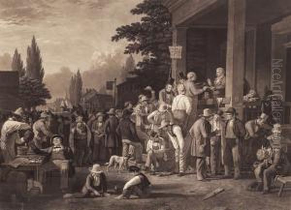 C. 1854; Engraving, 22 Oil Painting by George Caleb Bingham