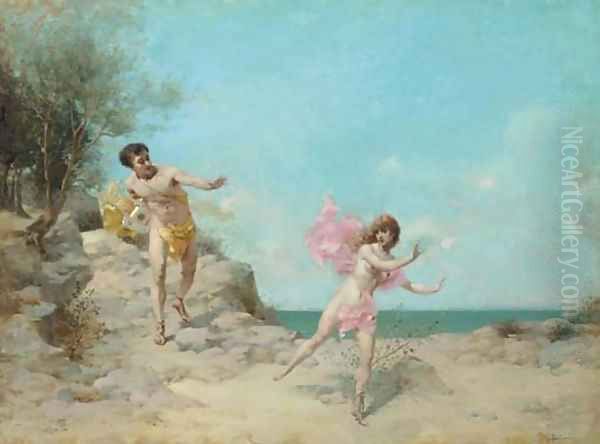 Appollon et Daphne Oil Painting by Jules Frederic Ballavoine