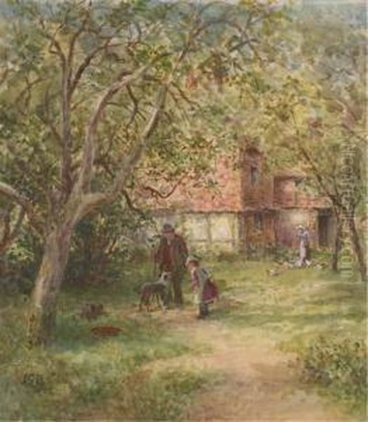 A Cottage At Plaistow, West Sussex Oil Painting by James Georges Bingley