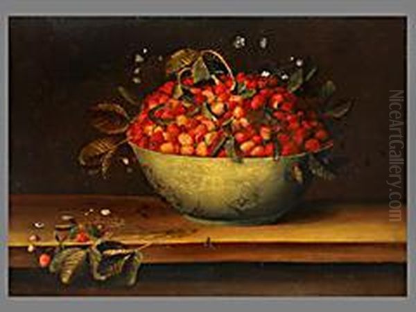 Stilleben Mit Schale Und Erdbeeren Oil Painting by Peter Paul Binoit