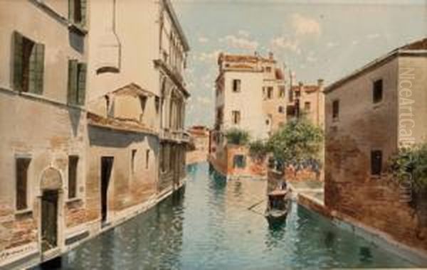 Kanal In Venedig Oil Painting by H. Biondetti