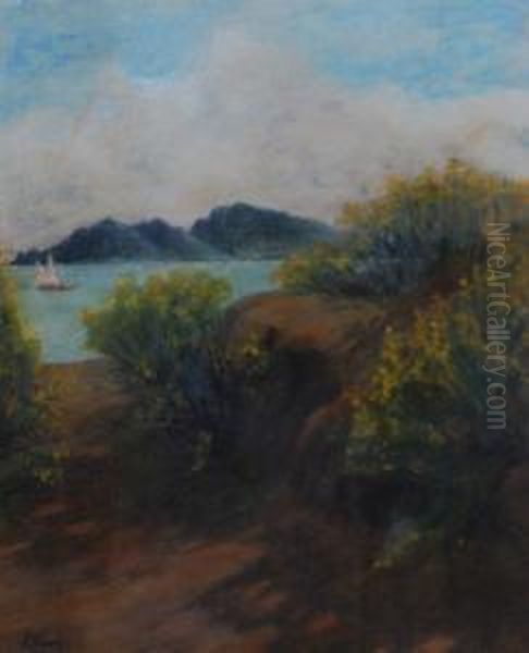 Veduta Di Capri Da Massa Lubrense Oil Painting by Nicola Biondi